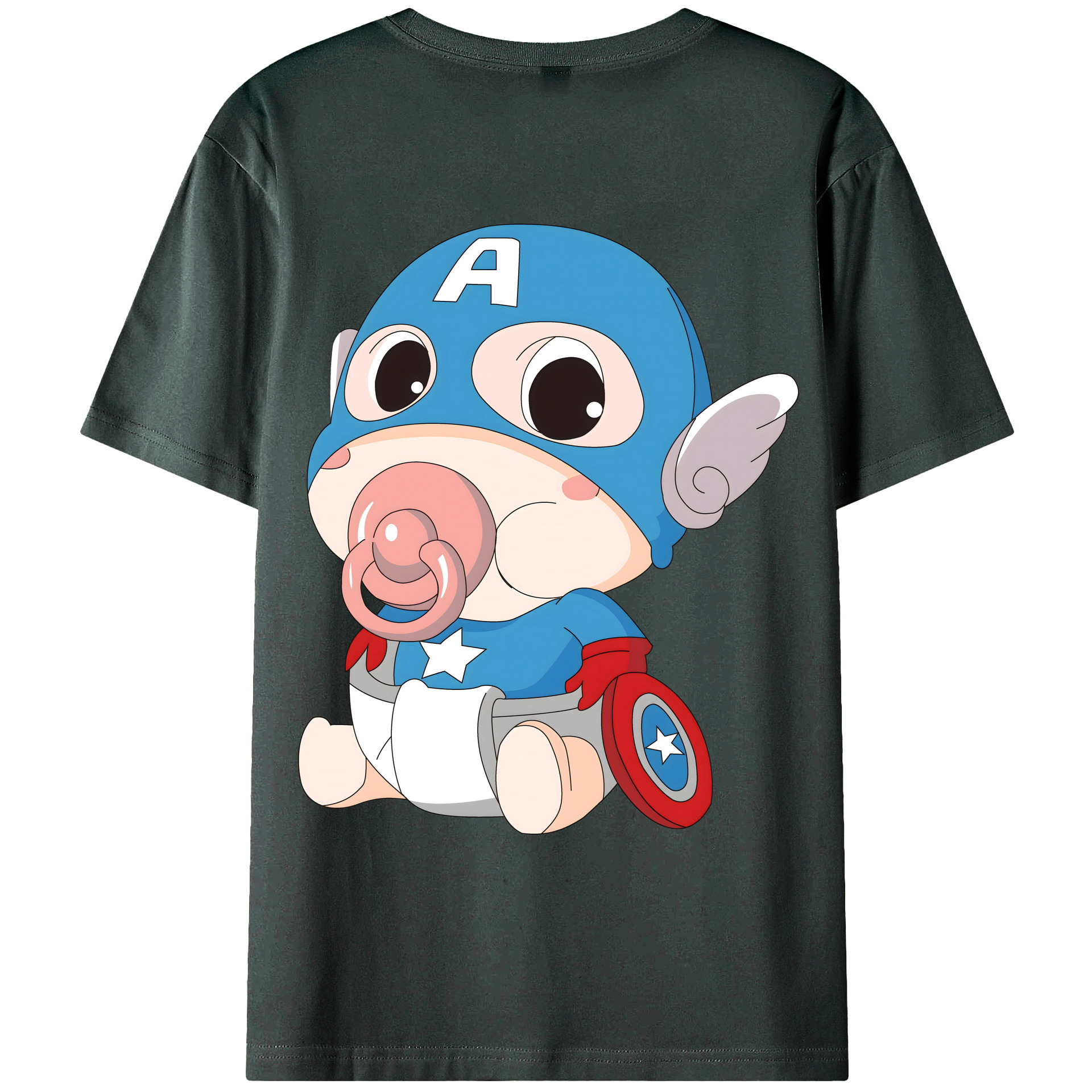 （画像用） アベンジャーズ The Avengers 綿100％ メンズ半袖Tシャツ（バックプリント） 通気性
